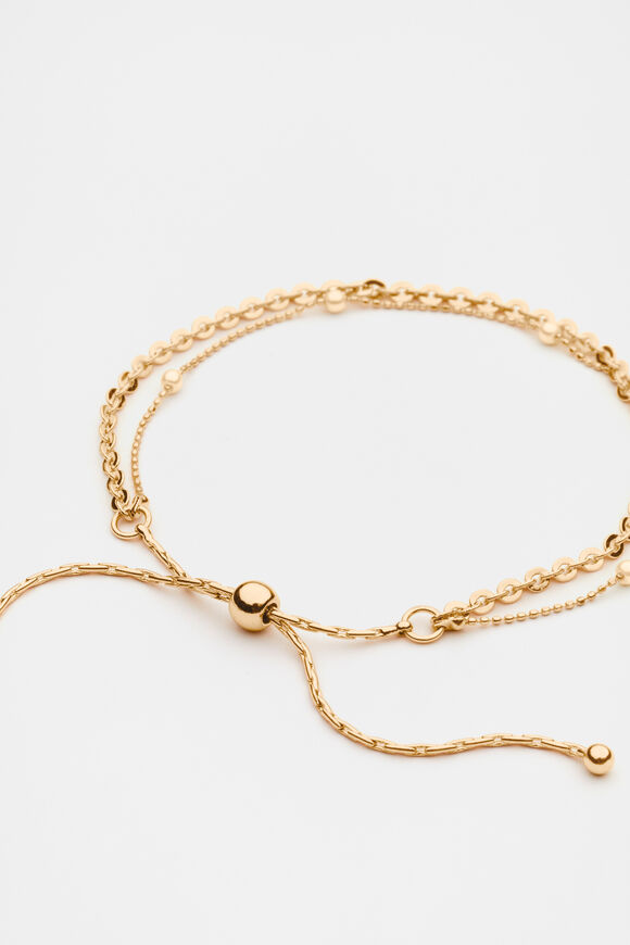 Pearl Station Toggle Bracelet  Gold  hi-res