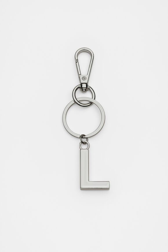 Silver Initials Keyring  L  hi-res