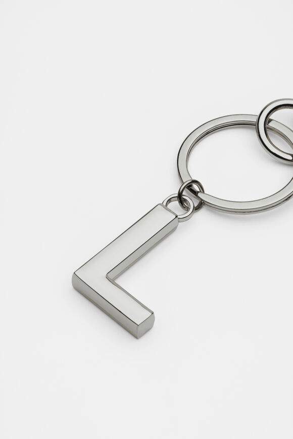 Silver Initials Keyring  L  hi-res