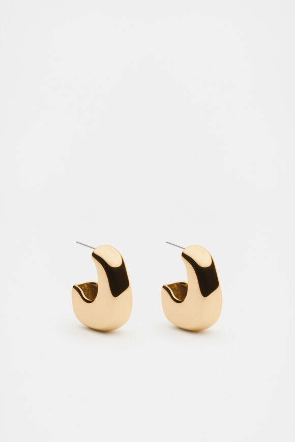 Sculptural Earring  Gold  hi-res