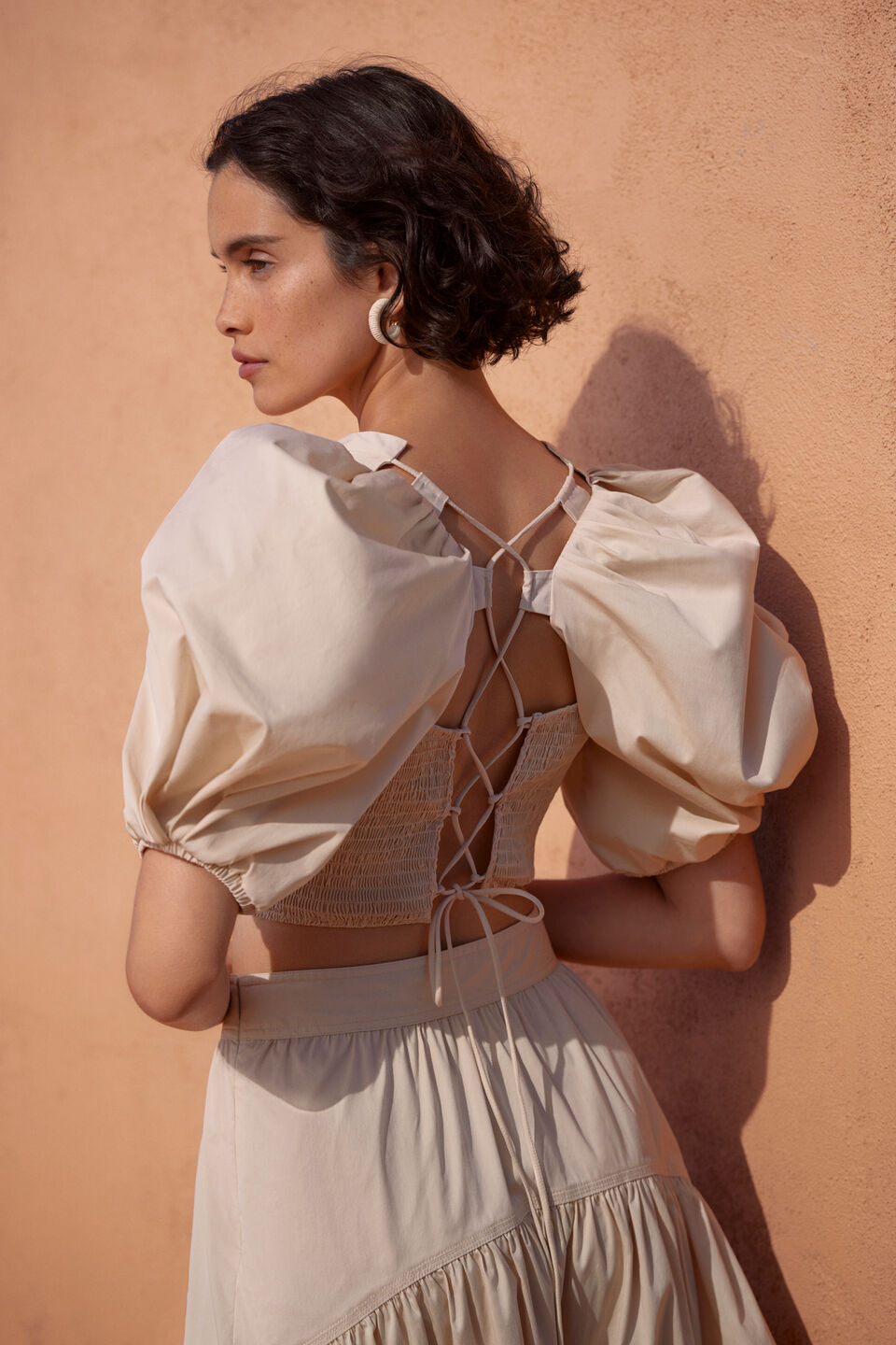 Sateen Tie Back Top  Magnolia