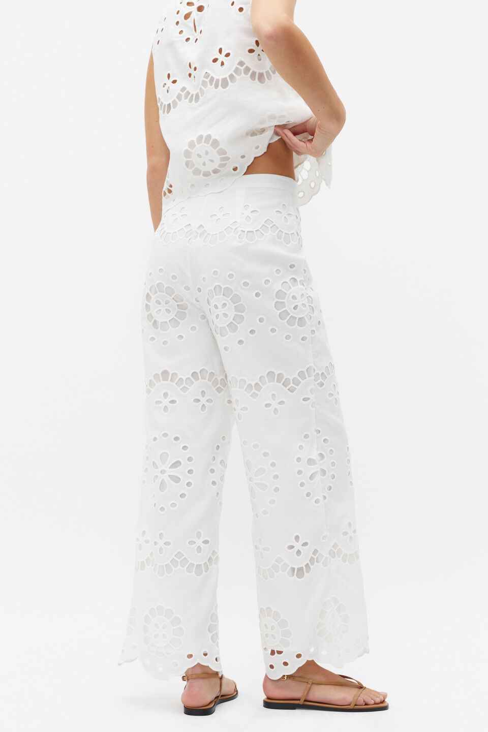 Scallop Broderie Pant  Whisper White