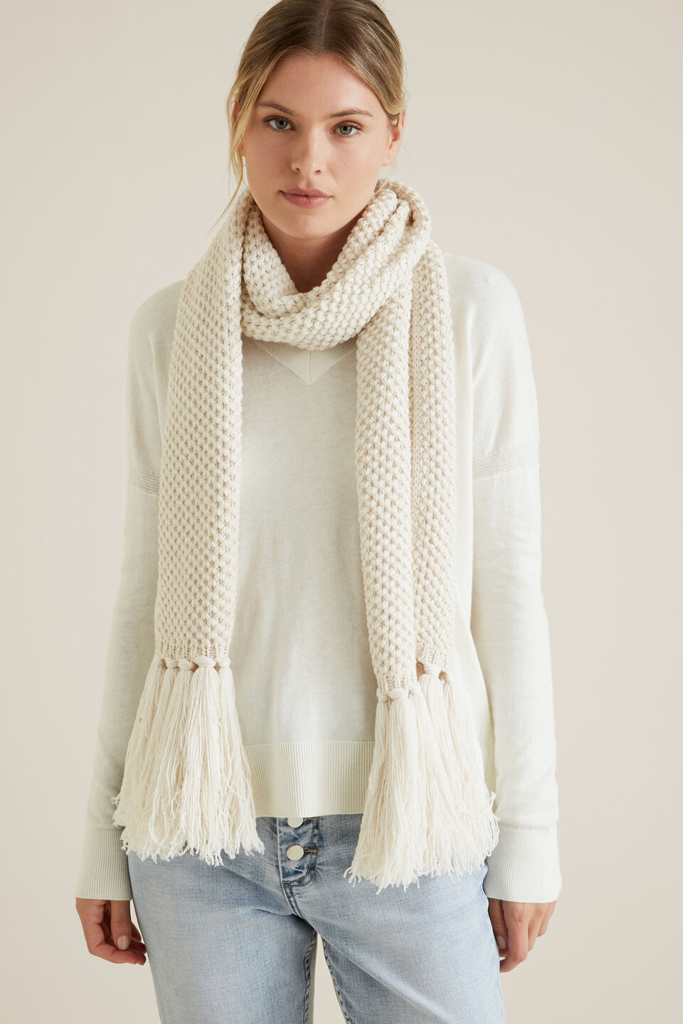 Tassle Knit Scarf  