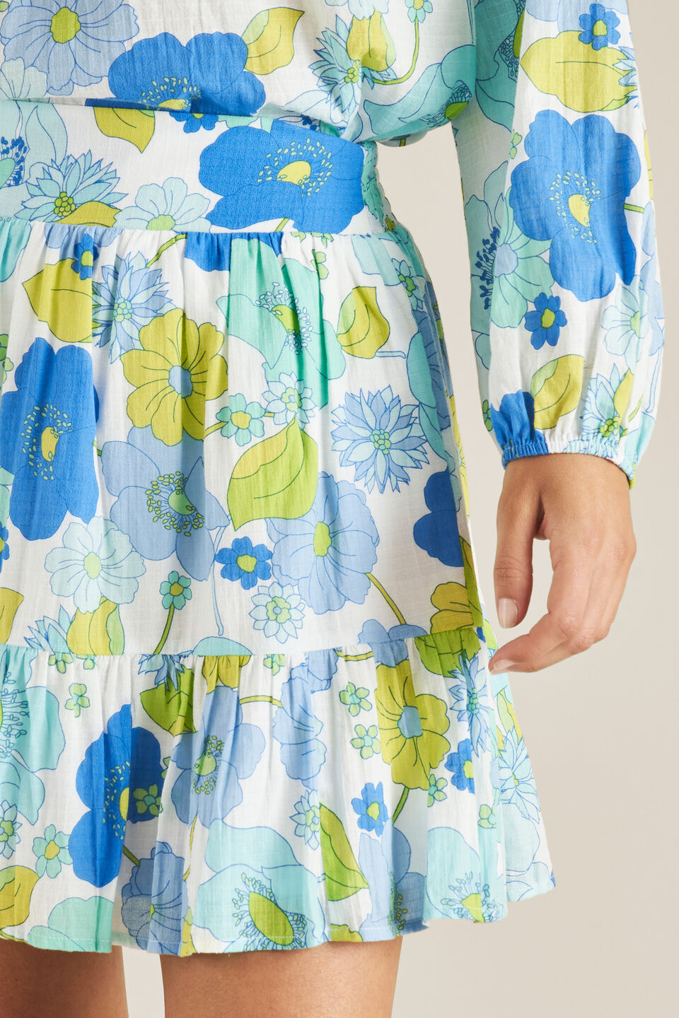 Retro Floral Mini Skirt  