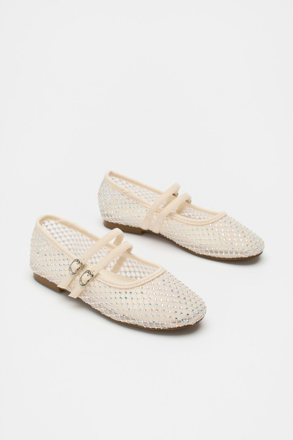 Mesh Jewel Ballet  Creme