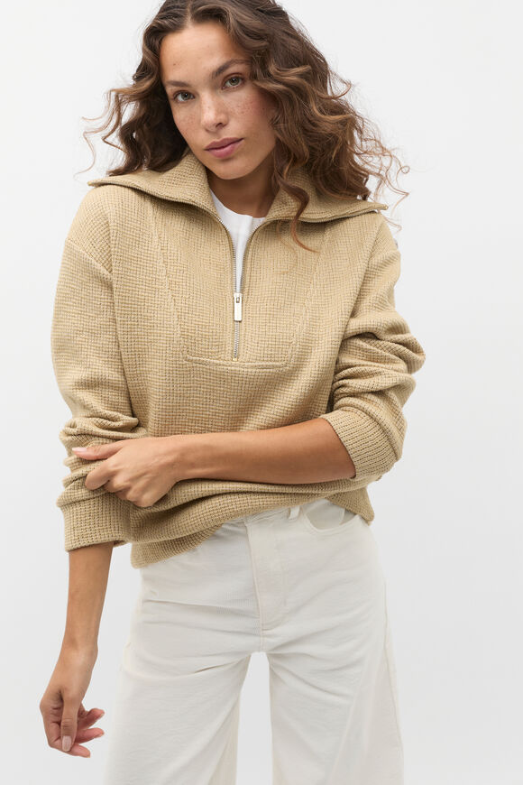 Textured Twist Sweat  Cashew Twist  hi-res