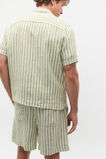 Stripe Linen Shirt  Green Apple  hi-res