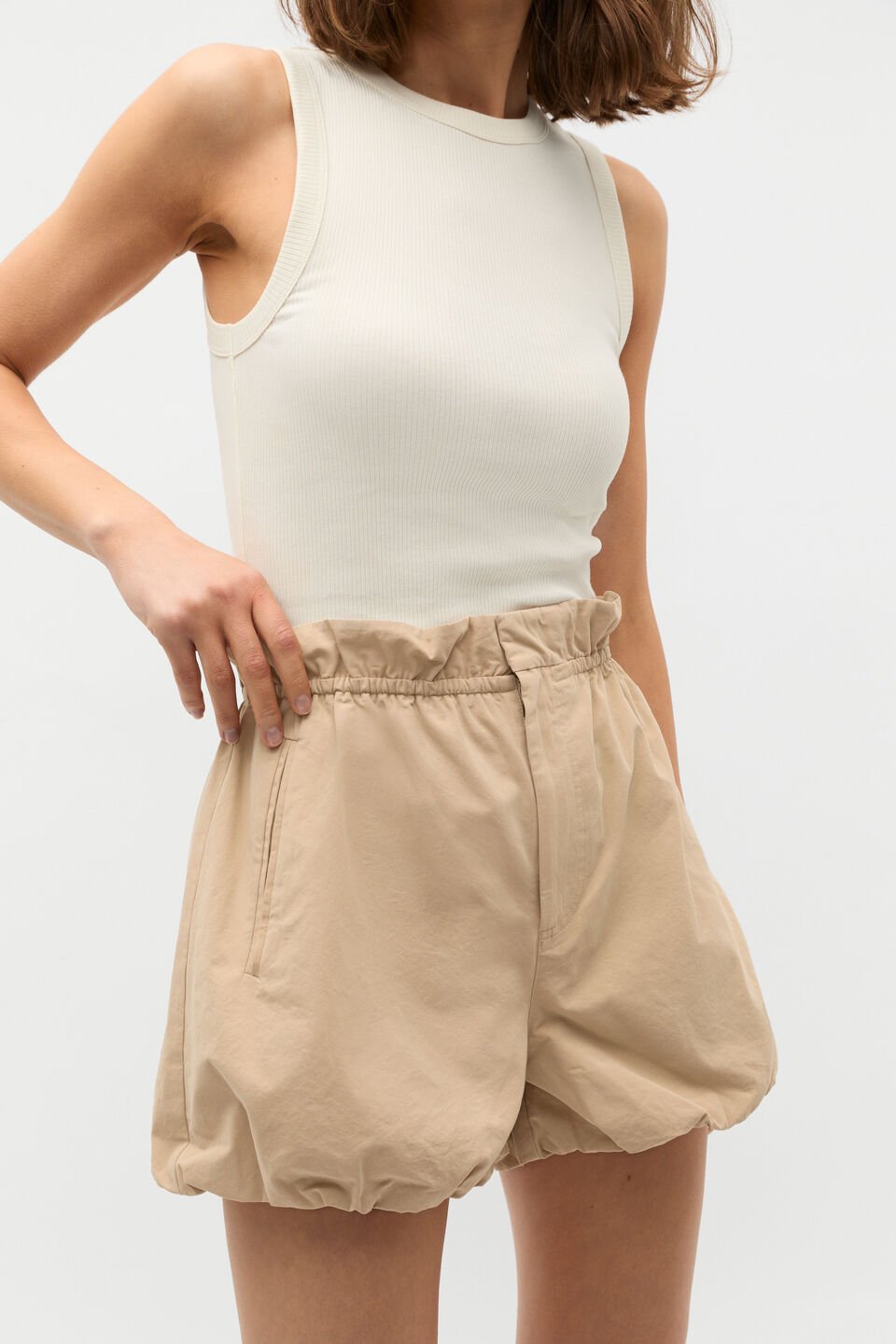 Paperbag Bubble Short  Iced Latte