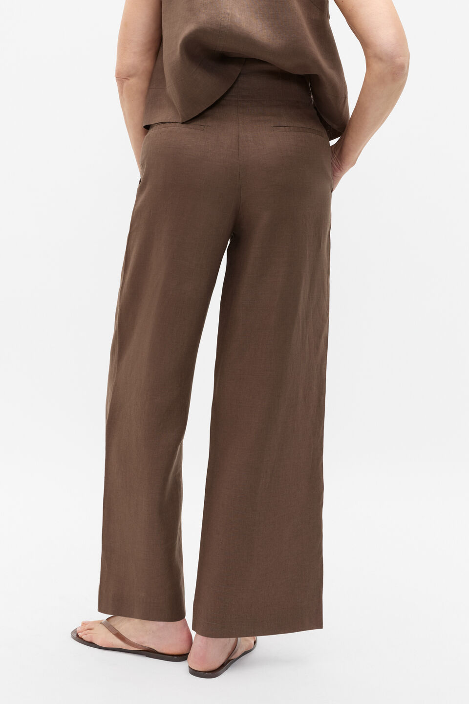 Core Linen Waisted Pant  Pinecone