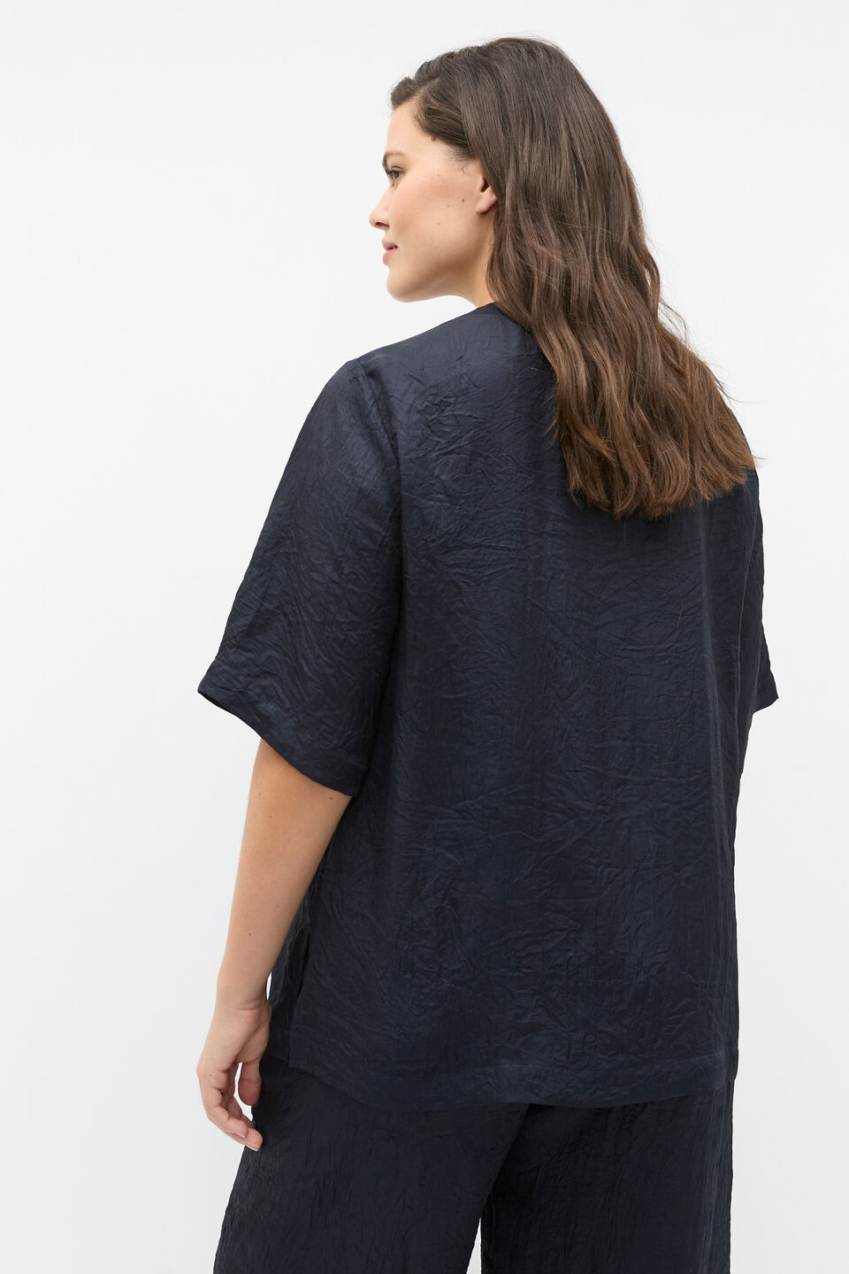 Textured Satin Tee  Twilight Blue