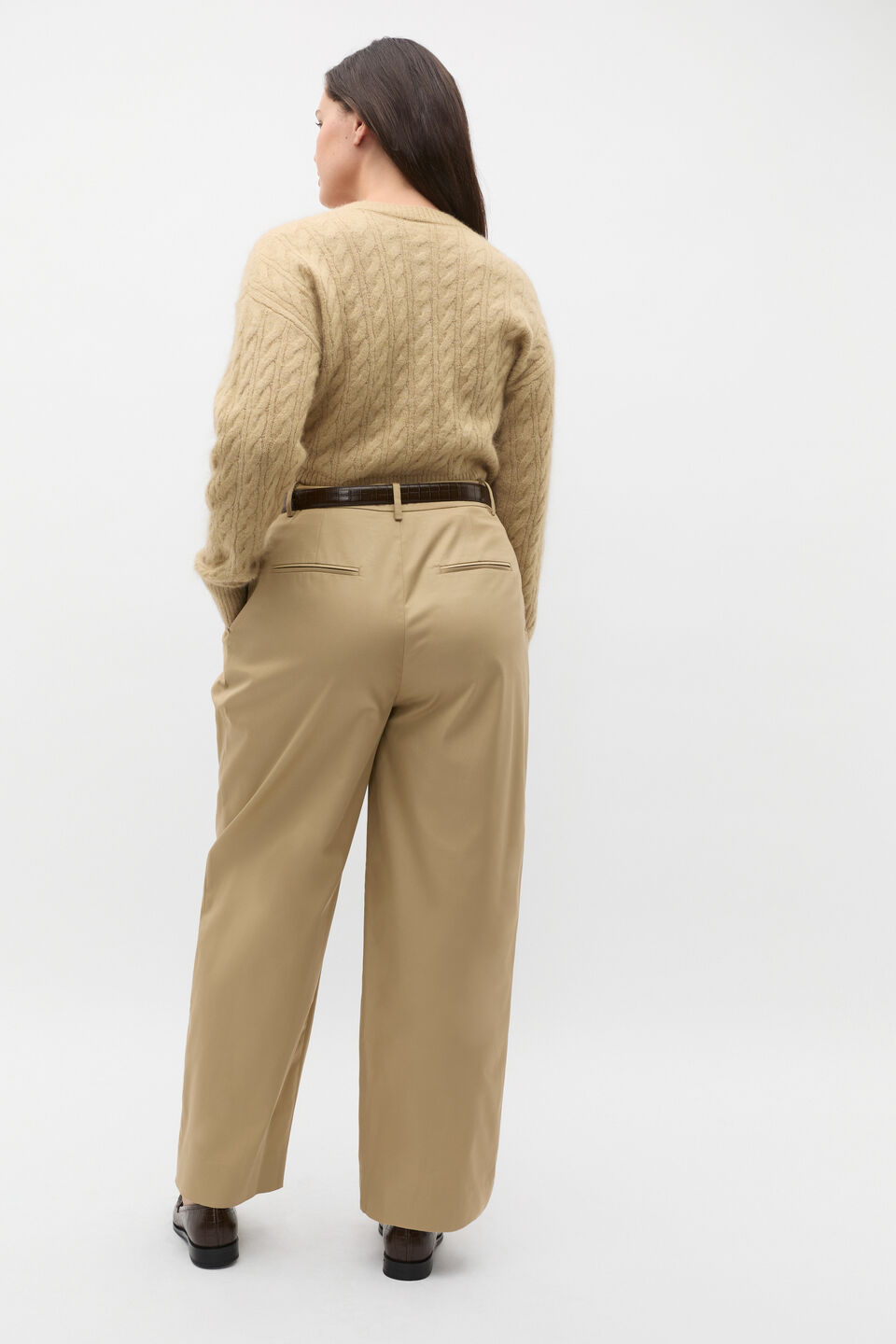 Twill Pleat Pant  Cashew