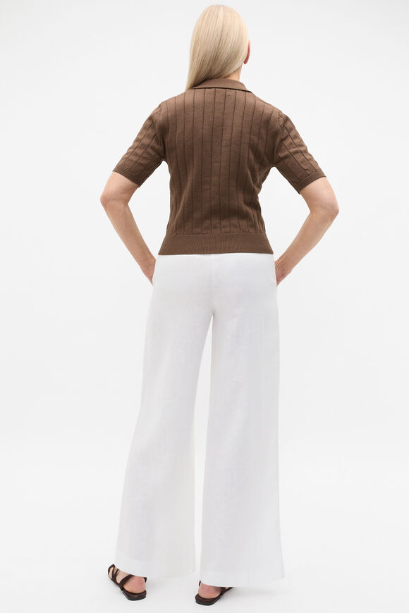 Cotton Wide Rib Polo Knit  Pinecone  hi-res