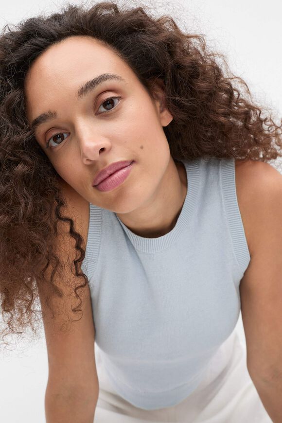 Linen Blend Knit Top  Bluebelle Marle  hi-res