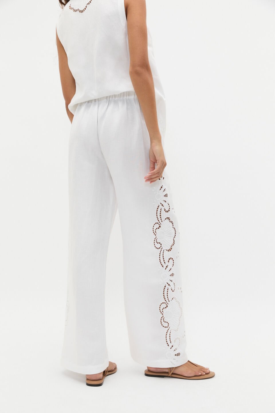 Cutwork Woven Pant  Whisper White