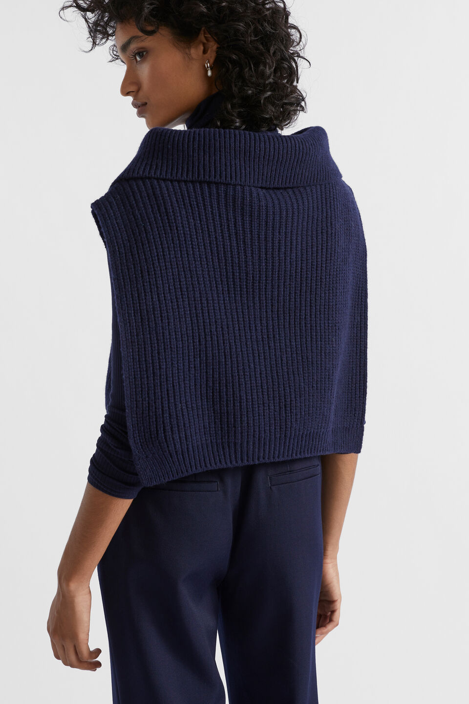 Zip Collar Crop Bib  Midnight Sky