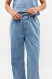 Elasticated Wide Leg Jean  Mist Blue Wash  hi-res