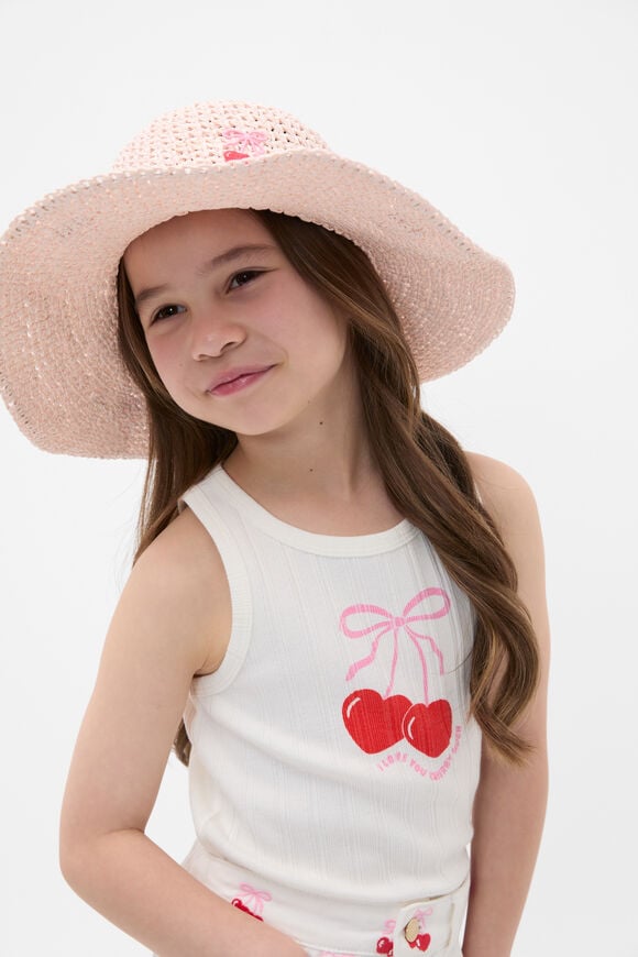 Cherry Straw Hat  Cherry Blossom  hi-res
