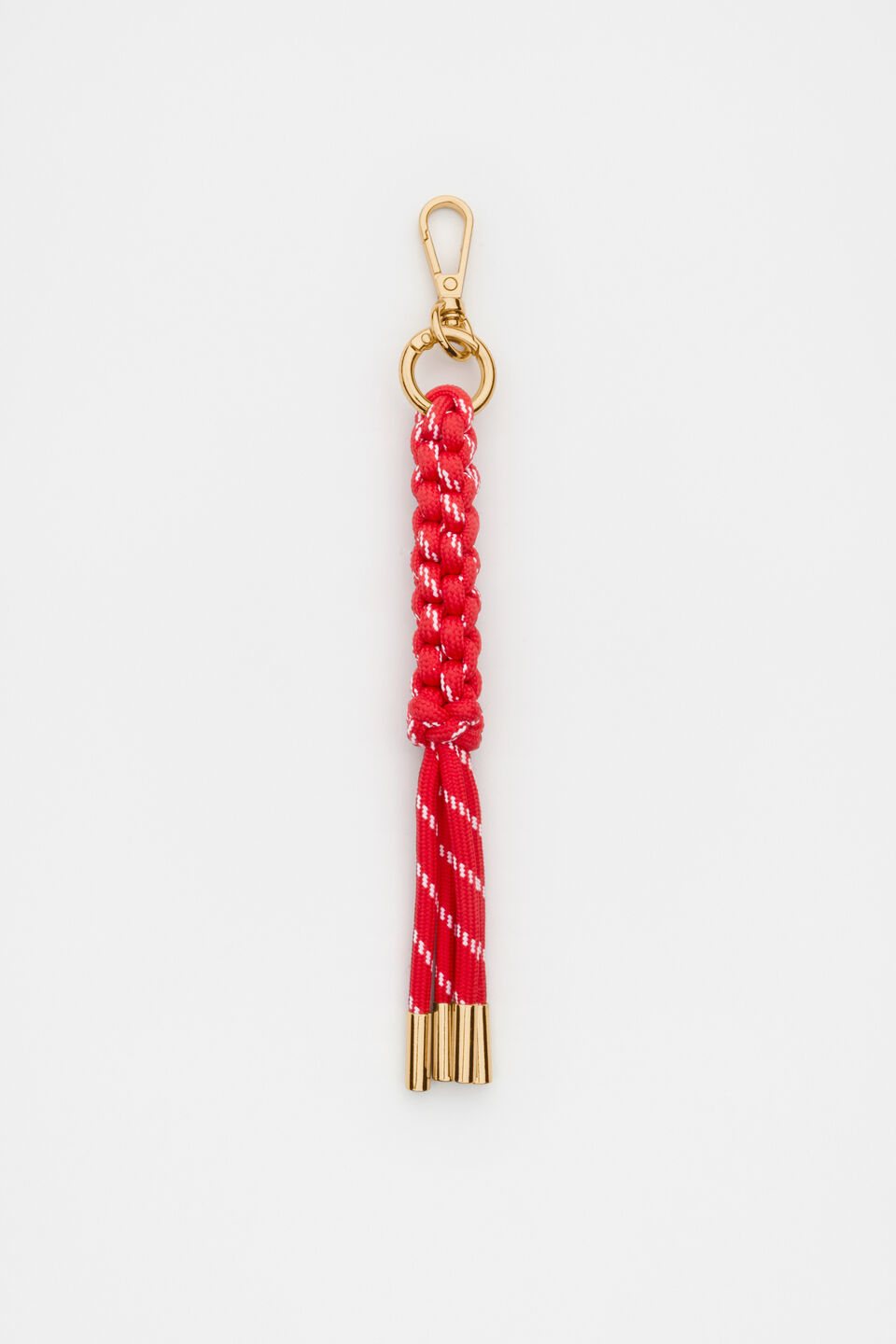 Woven Cord Keyring  Electric Crimson