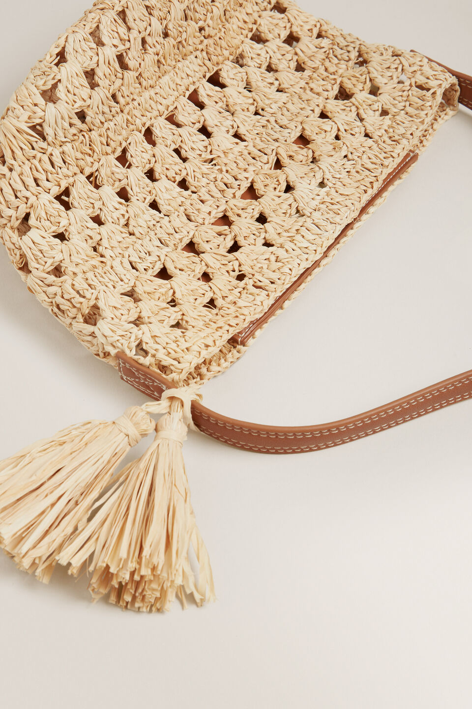 Crotchet Raffia Crossbody  