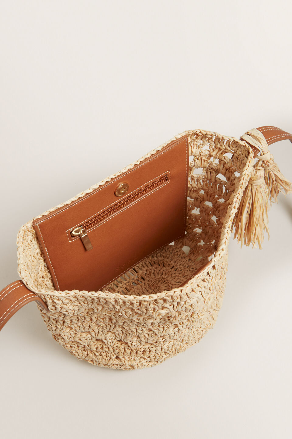 Crotchet Raffia Crossbody  