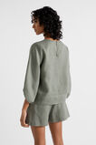 Core Linen Balloon Sleeve Top  Smokey Olive  hi-res