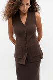 Merino Wool V Neck Button Vest  Dark Espresso  hi-res
