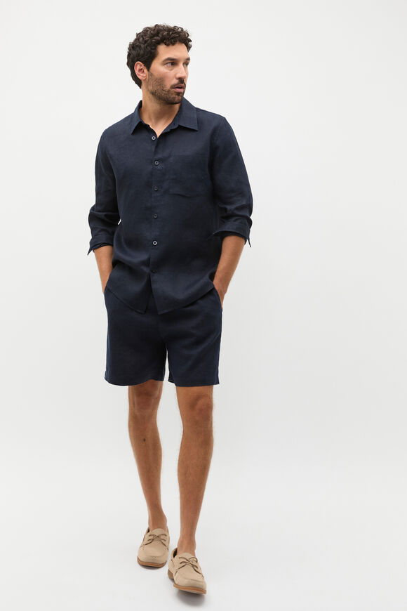 Linen Everyday Shirt  Midnight Blue  hi-res