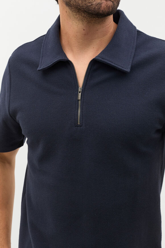Half Zip Polo  Midnight Blue  hi-res