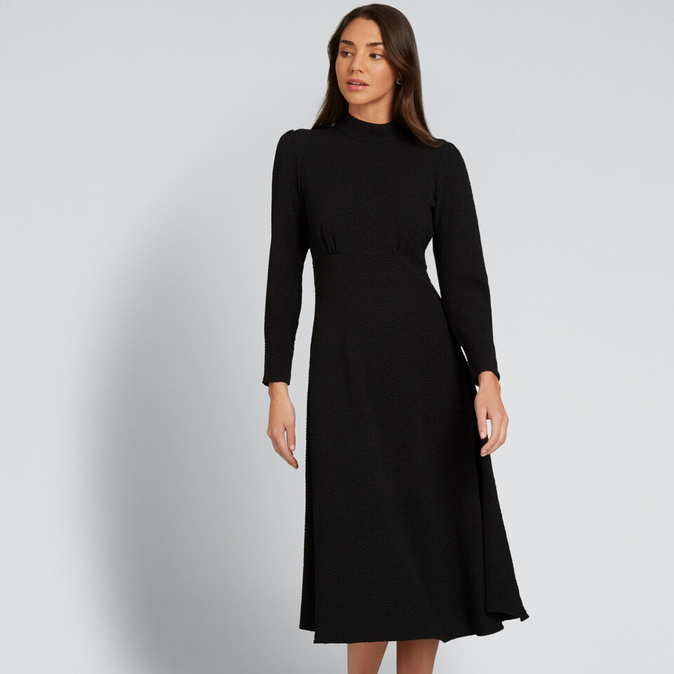 High Neck Jacquard Dress  