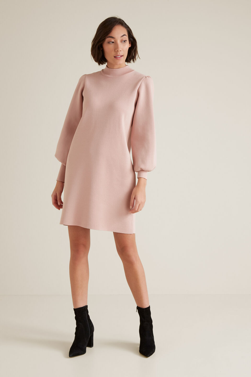 Blouson Knit Dress  
