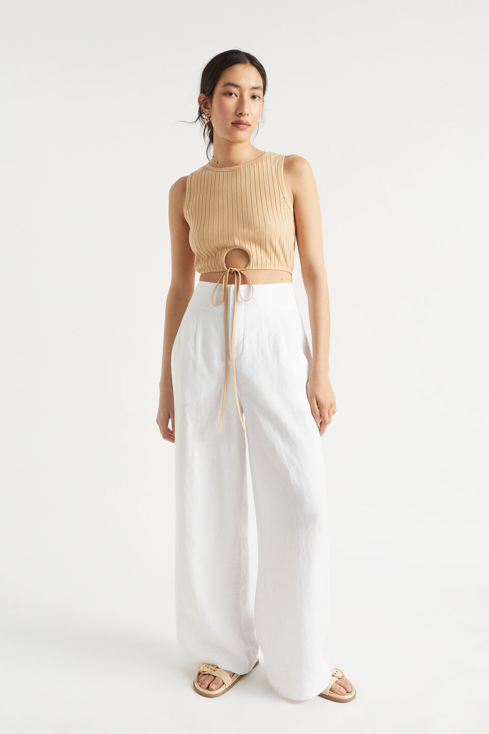 Keyhole Tie Tank  Light Chestnut