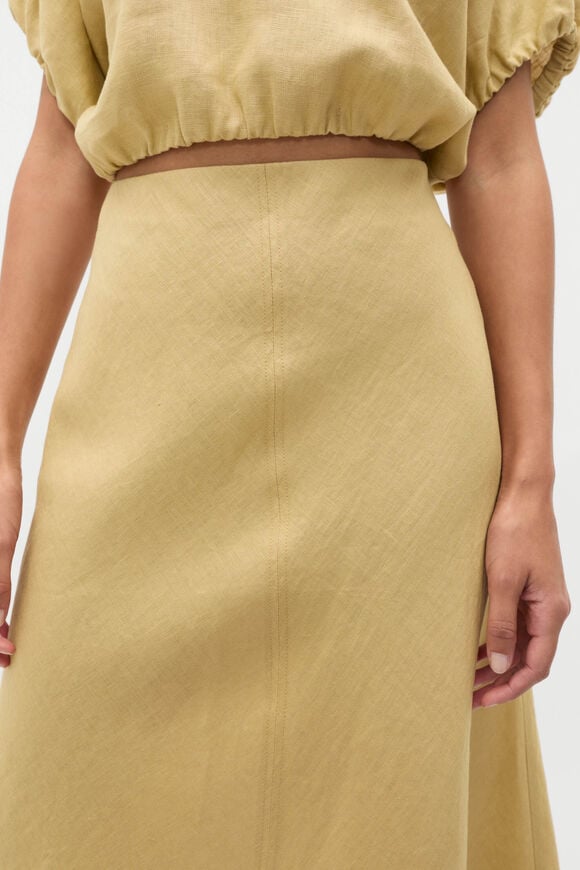 Core Linen Seam Front Skirt  Honey  hi-res