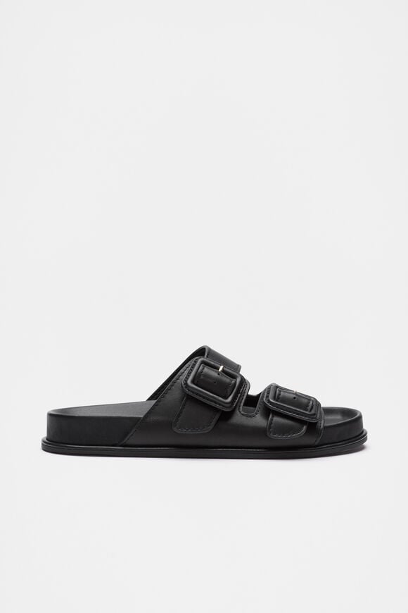 Dulci Covered Buckle Slide  Black  hi-res