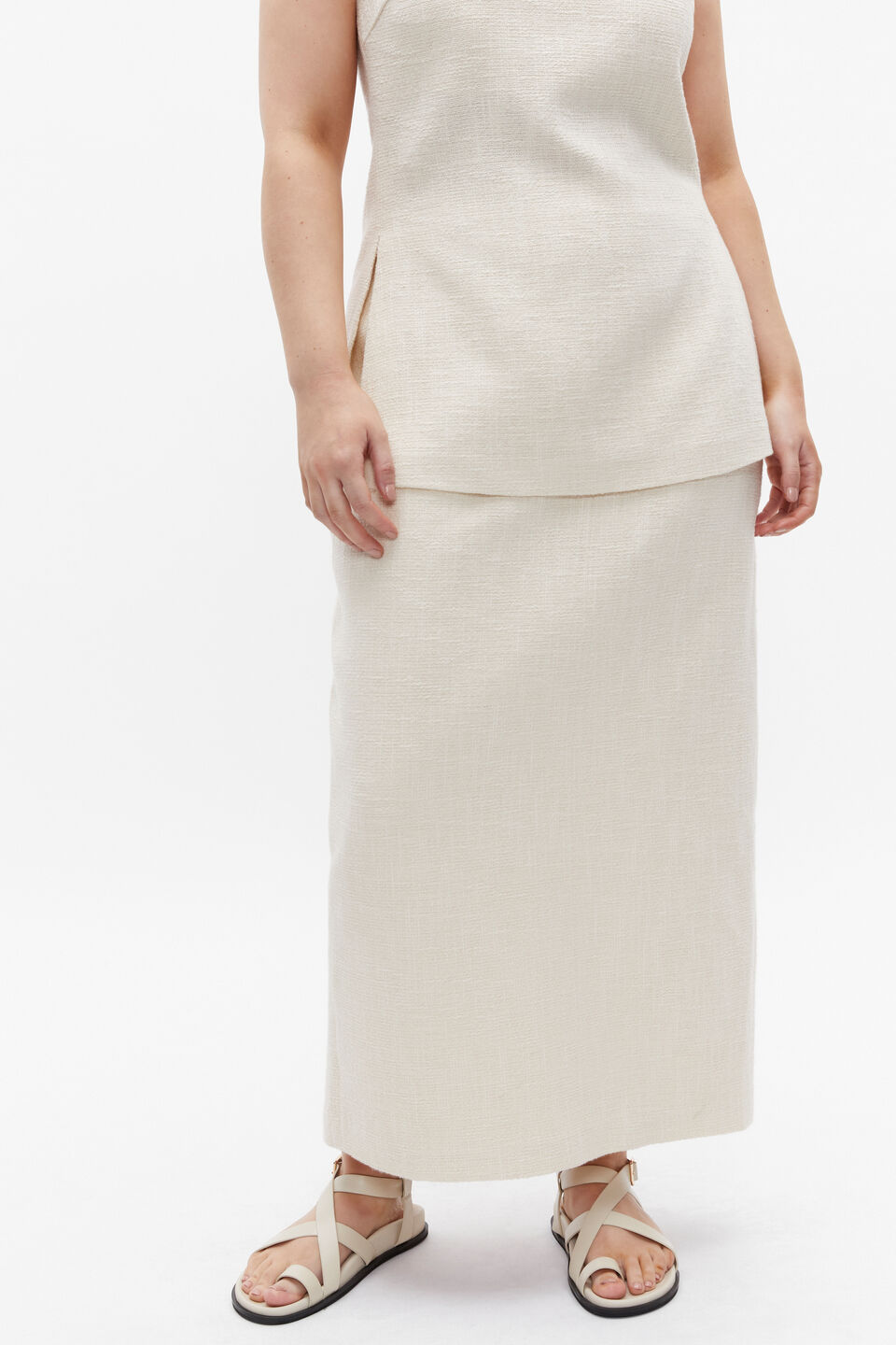 Tweed Pencil Skirt  Vanilla Cream