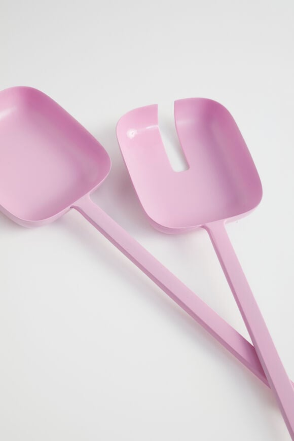 Myra Enamel Salad Servers  Candy Pink  hi-res