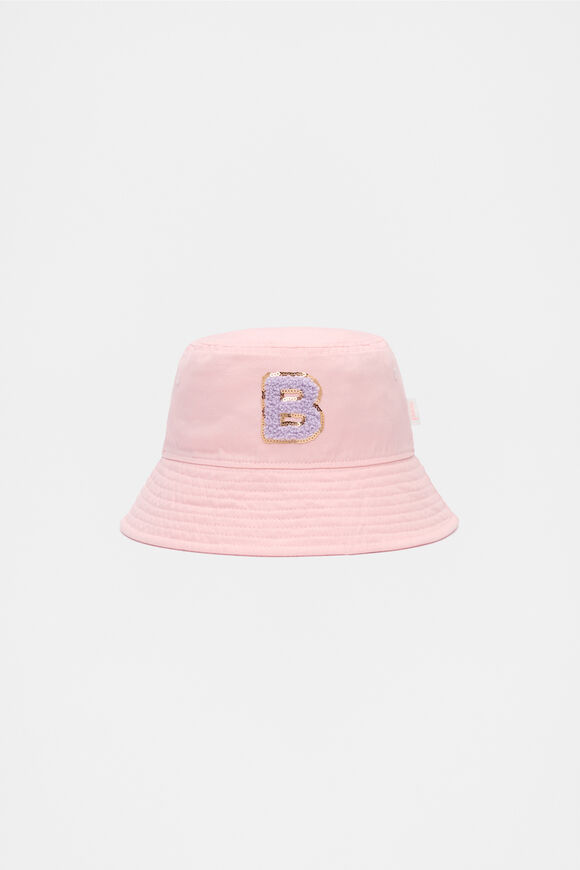 Pink Initial Bucket Hat  B  hi-res