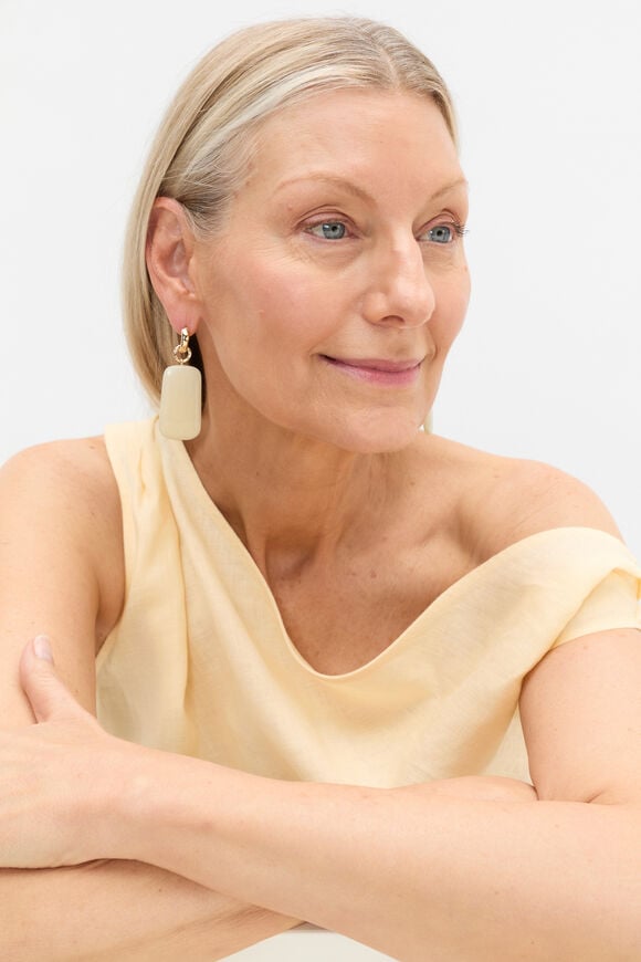 Statement Resin Drop Earring  Shortbread  hi-res