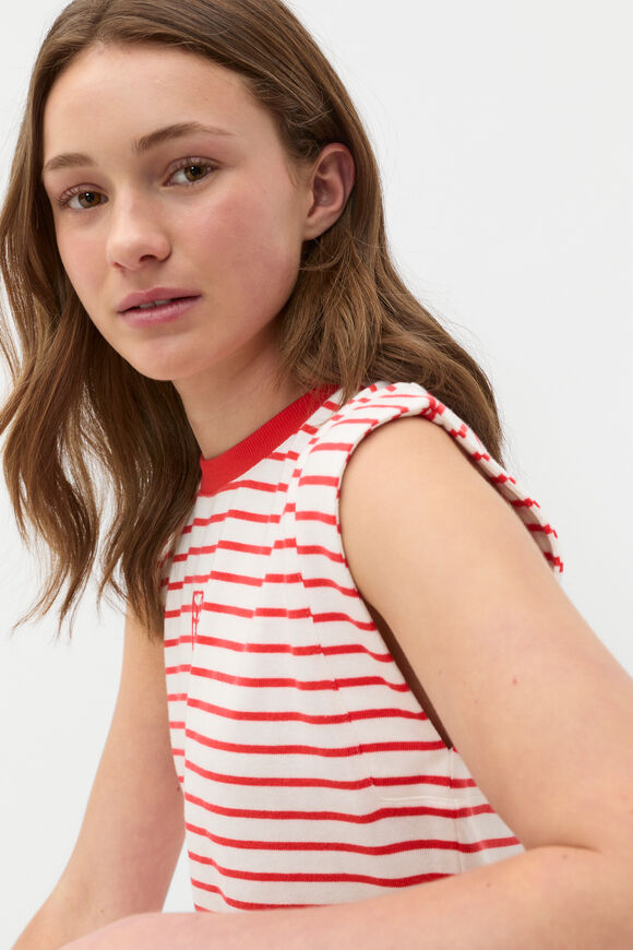 Stripe Logo Dress  Strawberry Red  hi-res