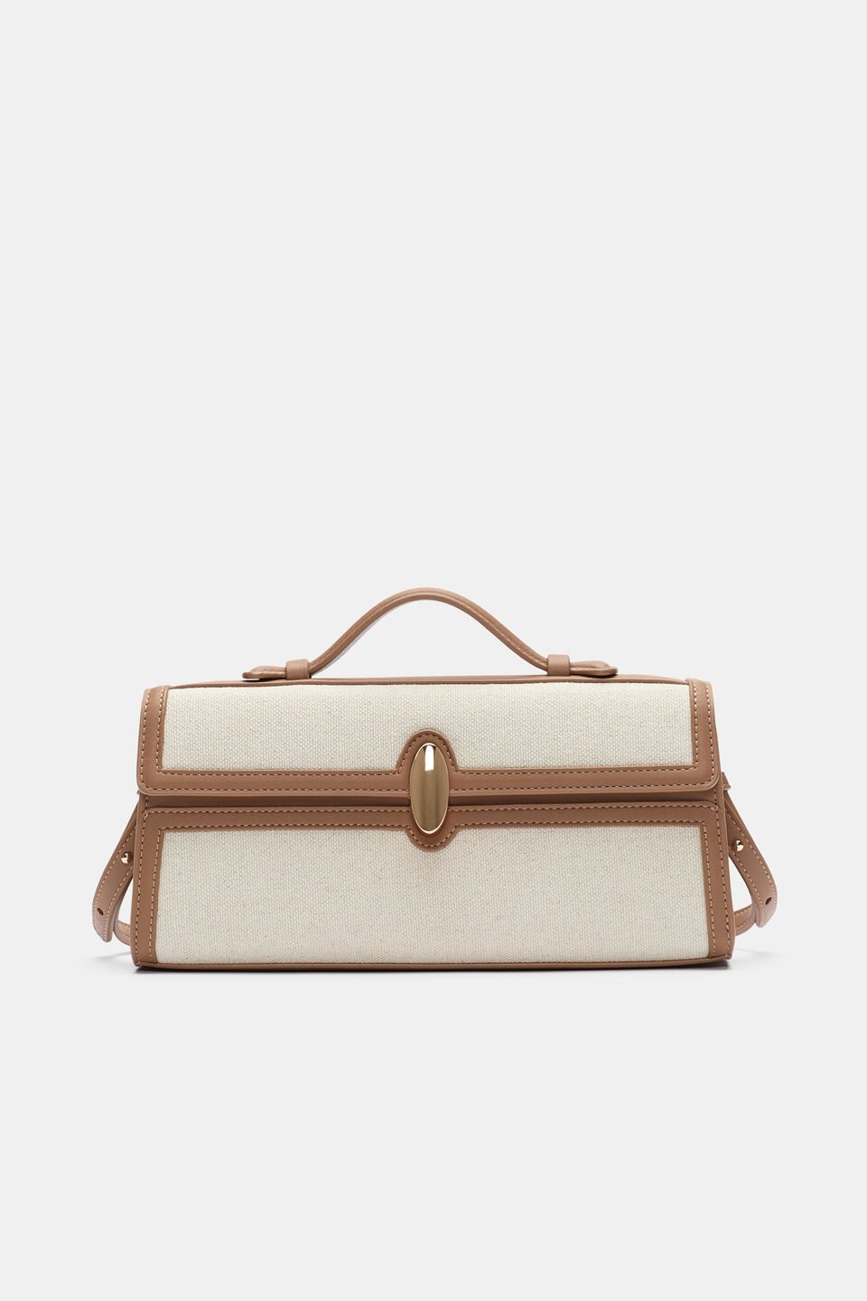 Textured Fabric Clutch  Toffee