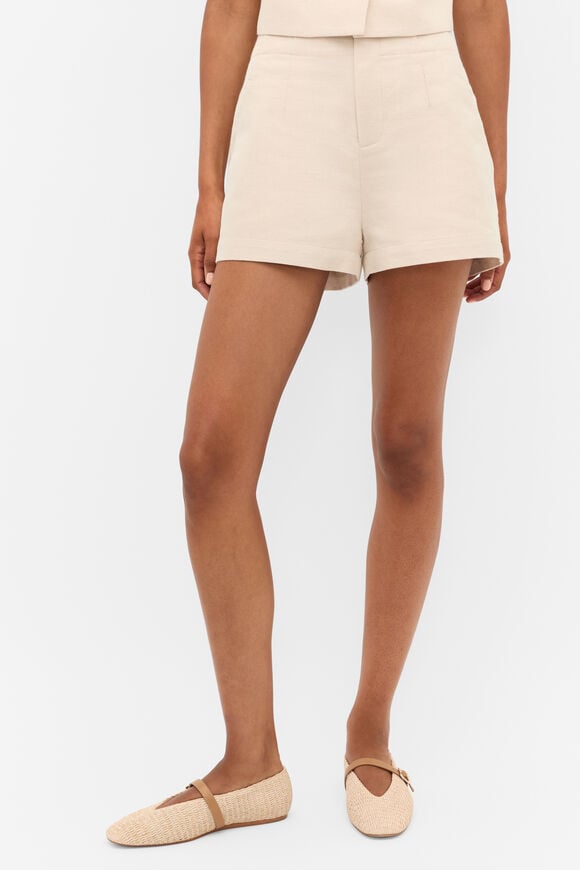 Twill High Waist Short  Ecru  hi-res