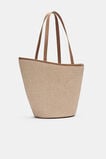Textured Curved Tote  Ecru  hi-res