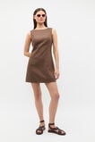 Linen Structured Shift Dress  Pinecone  hi-res