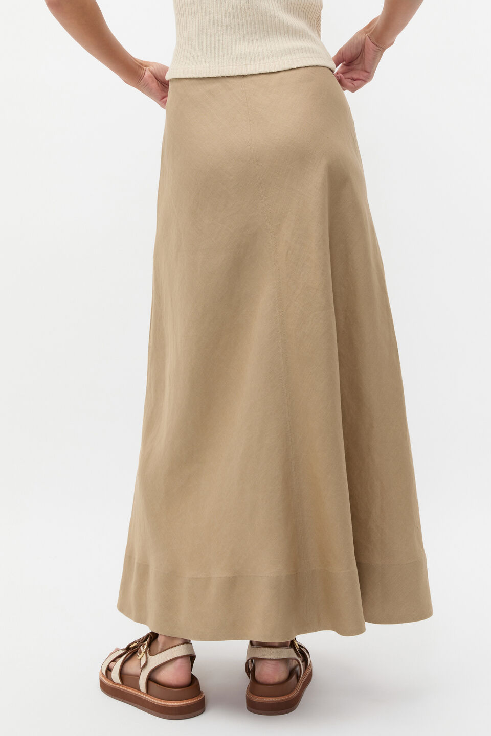 Core Linen Seam Front Skirt  Rye