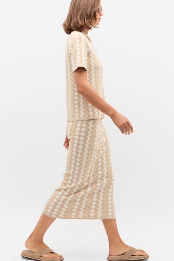 Jacquard Knit Skirt  Ecru  hi-res