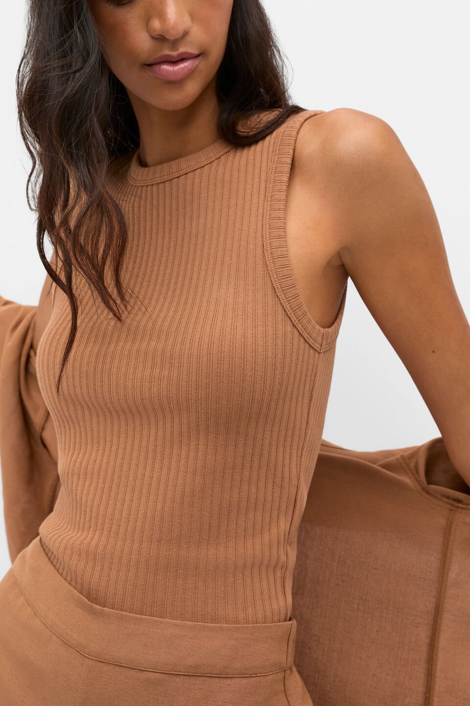 Cotton Rib Tank  Copper