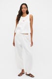 Linen Barrel Leg Elasticated Pant  Whisper White  hi-res