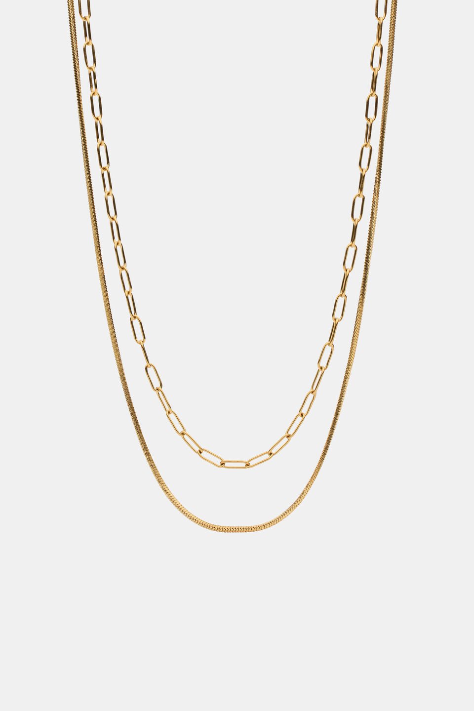 Waterproof Duo Chain Necklace  Gold