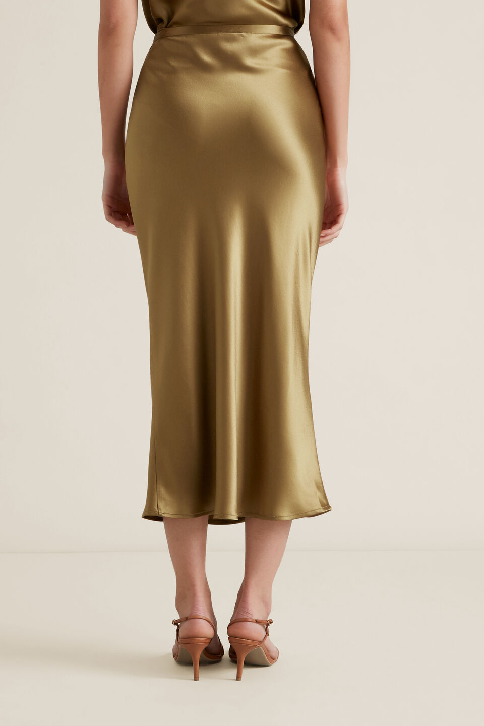 Satin Midi Skirt  