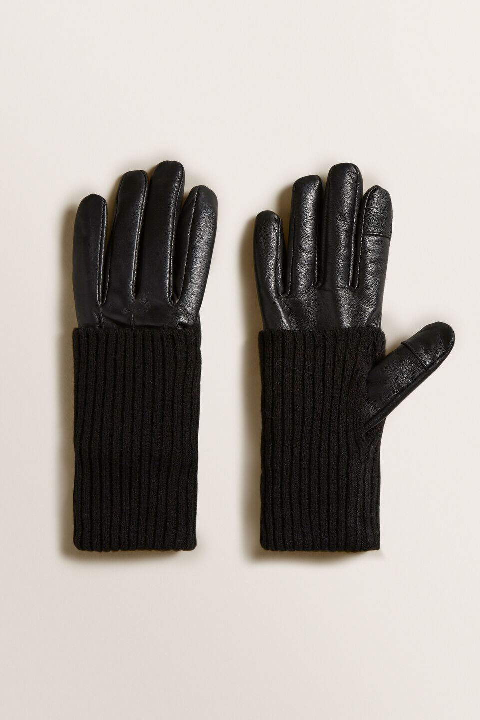 Leather Knit Gloves  