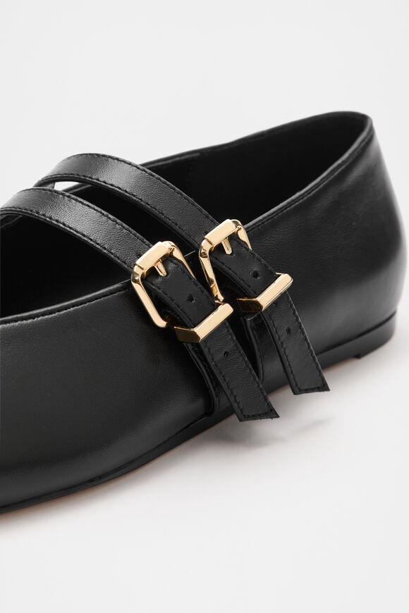 Astrid Double Strap Ballet Flat  Black  hi-res